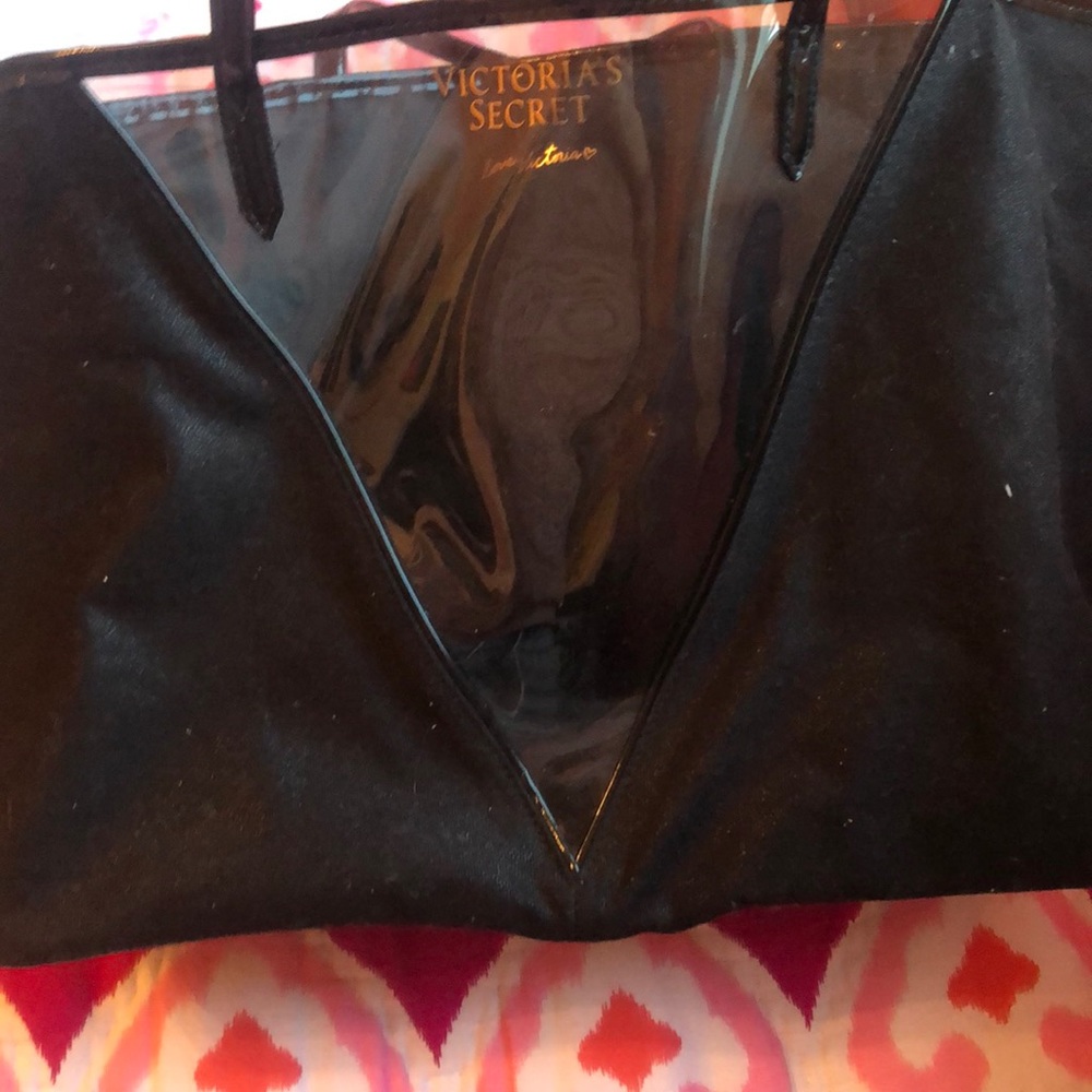 Victoria secret tote + mini makeup bag connected